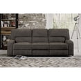 thumbnail image 3 of Lexicon Borneo Chenille 2-Piece Manual Reclining Sofa Set in Chocolate, 3 of 13