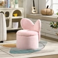 thumbnail image 3 of Guyou Cute Kids Storage Stool, Upholstered Kids Reading Chair with Butterfly Shaped Back, Faux Fur Toddler Chair with Storage for Playroom Kindergarten Bedroom, Pink, 3 of 6