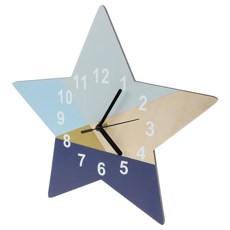 GAXIRE Silent Kids Clock Wall Clock Beech Wood Time Teaching Kids Room Decor 1Pack