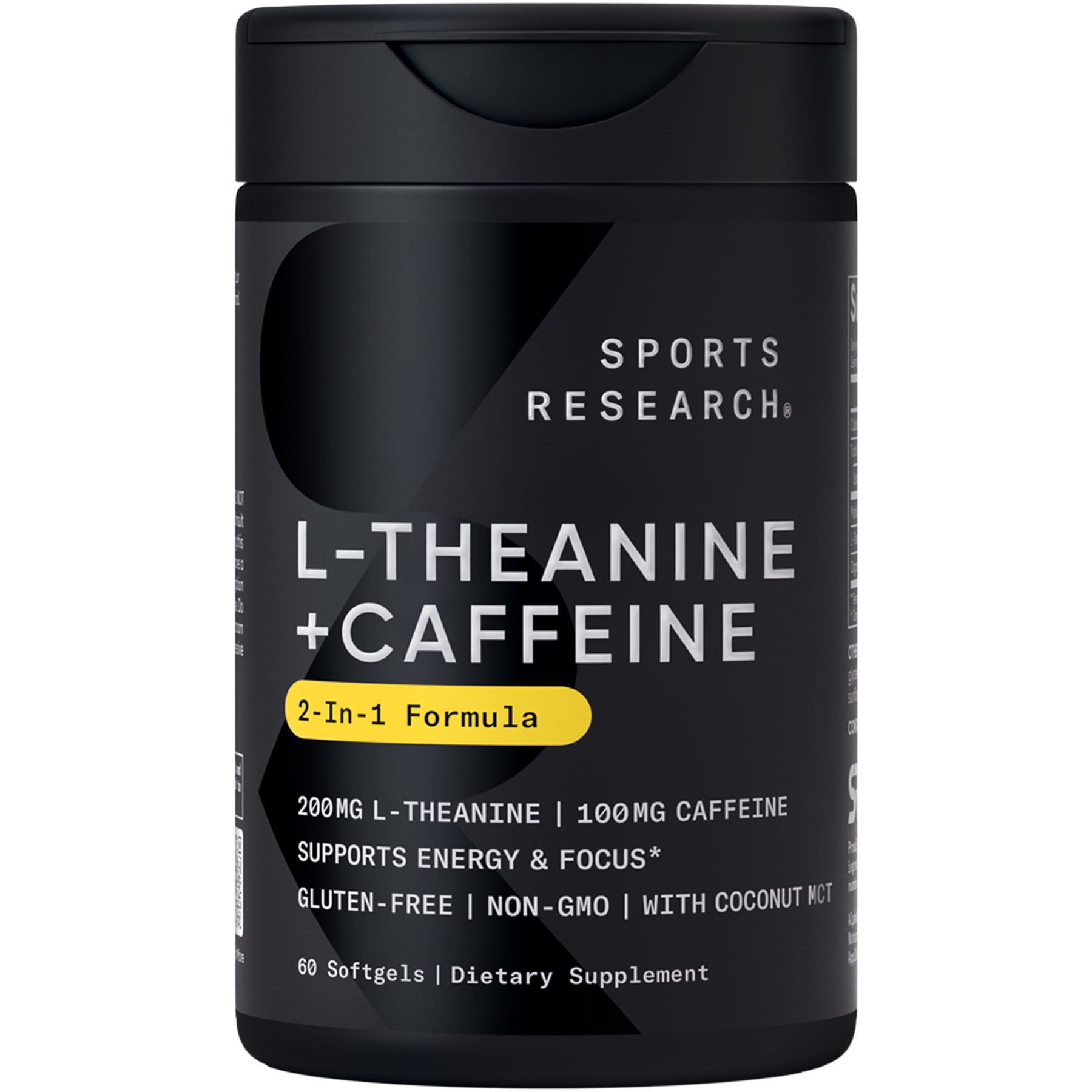 Sports Research® L-Theanine + Caffeine Nootropic Supplement - 60 Softgels