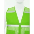 thumbnail image 4 of TiaoBug Men Women High Visibility Reflective Safety Vest Breathable Mesh Zipper Vest Work Outdoor Activities Light Green 170-L, 4 of 6