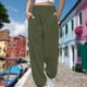 thumbnail image 5 of Pantalones De Chándal Básicos Pantalones de chándal básicos para mujer, cordón de algodón, ajuste holgado, ropa diaria (verde militar S) Cgtredaw para Mujer ejercito verde T M, 5 of 6