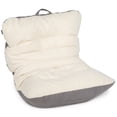 thumbnail image 2 of Big Joe Roma Bean Bag Chair, Oat Sherpa and Graphite, Vegan Suede, 3 feet, 2 of 8