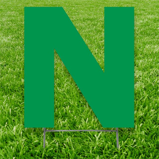 Advanced Graphics 3332 20 x 15 in. Letter N Yard Sign, Green