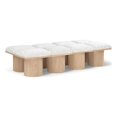 thumbnail image 1 of Meridian Furniture Pavilion Cream Boucle Fabric Bench, 1 of 8