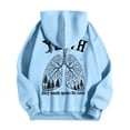 thumbnail image 5 of MHFRRA Sudadera con Capucha de Temática Cómoda para Un Jersey Informal, Ropa de Calle Suave, Ajuste Relajado, Suéter de Cuello Redondo con Diseño de Capucha Azul claro, 5 of 5