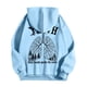 thumbnail image 5 of MHFRRA Sudadera con Capucha de Temática Cómoda para Un Jersey Informal, Ropa de Calle Suave, Ajuste Relajado, Suéter de Cuello Redondo con Diseño de Capucha Azul claro, 5 of 5