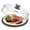 Grey, variant on Glass Microwave Splatter Cover, 10 Inch Borosilicate Glass Splatter Guard with Vent Holes & Silicone Handle