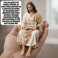 thumbnail image 7 of Jesus Resin Desk Companion Figurine, Car Dashboard Home Office Table Decor Jesus Christ Statue with "I Am with You Always" Sign, Handmade Sitting Religious Decorative, 7 of 7