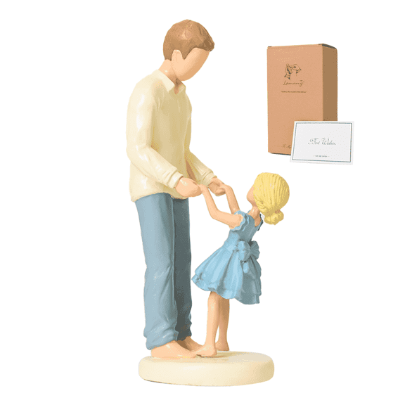 Father & Daughter Dancing Statue – Hand-Painted Resin Figurine Gift for Dad, Father’s Day, Birthday, Christmas