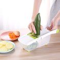 thumbnail image 2 of 8-in-1 Vegetable Chopper with Stainless Steel Blades & Storage Container, 8 Interchangeable Blades for Slicing, Dicing, Shredding, Easy to Clean & Store, Ideal for Home Kitchens, Meal Prep &, 2 of 5