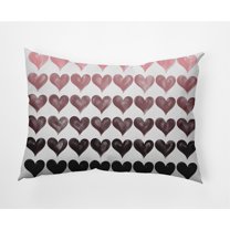 20"x14" Simply Daisy Valentines Colored Hearts Poly Accent Pillow, Pink-Black Qty 1
