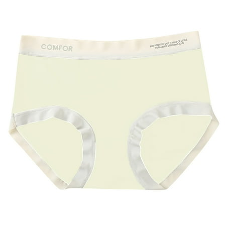 Fadeal Womens Underwear Cotton Women s Ultra Thin Ice Silk Seamless Mid Waist Polylactic Crotch Comfortable Breathable Japanese Sweet Girl Briefs No Show Underwear for Women Khaki M
