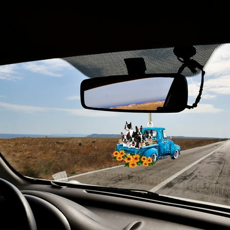 

Dyfzdhu Car Dog Sunflower Truck Car Rearview Mirror Pendant Creative Pendant Decoration