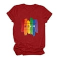 thumbnail image 2 of Pompotops T-Shirt Décontracté à Manches Courtes Imprimé Coloré pour Femmes, 2 of 7