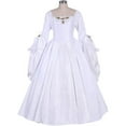 thumbnail image 2 of Women's Tudor Period Queen Dress Medieval Renaissance White Wedding Dress, 2 of 5