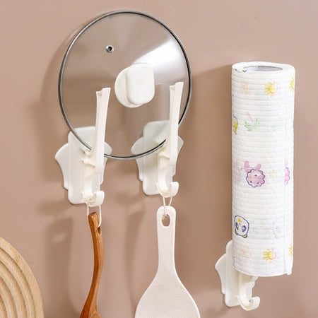 

YUNx Hanging Hook Wall-mounted Punch Free Double Layers Cartoon Elephant Shape Wall Self-adhesive Hook Daily Use