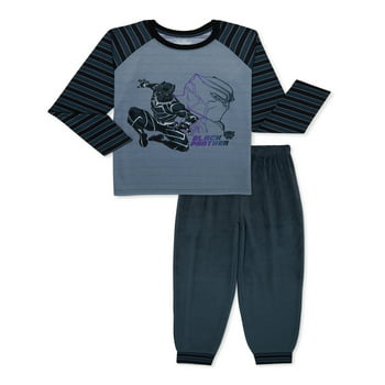 Black Panther Boys Long Sleeve Pajamas Set, 2-Piece, Sizes 4-12