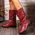 thumbnail image 2 of YLYL Women's Extra Wide Calf Knee High Boots Round Toe Blocked Heel Slouchy Winter Tall Boots, 2 of 9