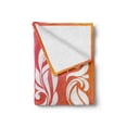 thumbnail image 2 of 30th Birthday Soft Flannel Fleece Throw Blanket, 30 Years Old Party Theme Floral Swirls Font Floral Elements, Cozy Plush for Indoor and Outdoor Use, 60" x 80", Pink Orange White, by Ambesonne, 2 of 6