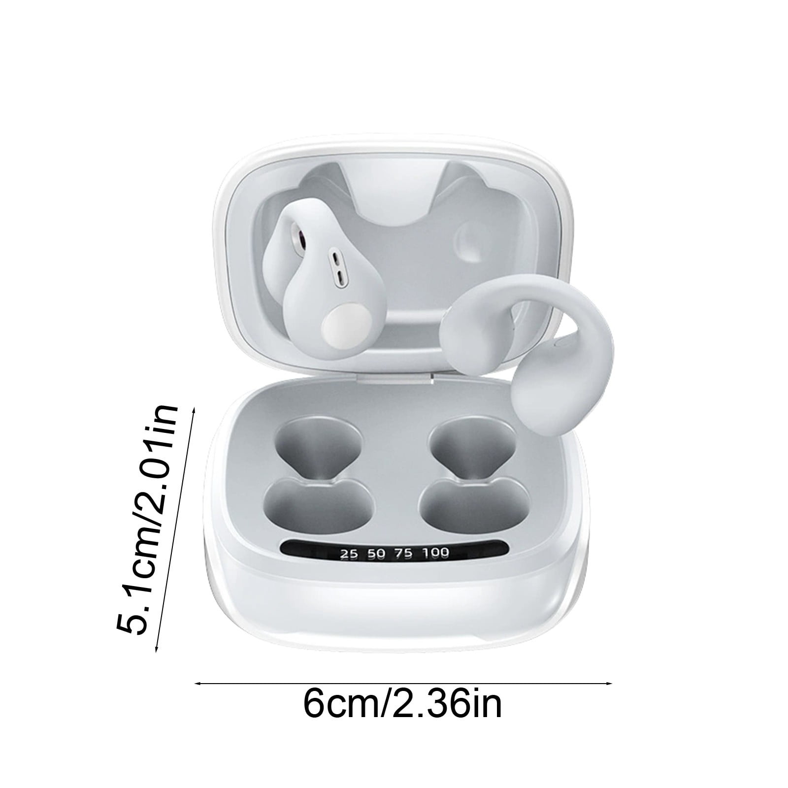 Lunxisen 3 Pcs Clip On Bluetooth Earpiece Bone Conduction LED Display Long Battery Life for Music Calls Workout Running