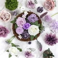 thumbnail image 6 of Artificial Purple Flowers Combo Silk Mix Peony Rose Hydrangea Fake Flowers w/Stem for DIY Wedding Bouquets Centerpieces Arrangements Table Party Bridal Baby Shower Home Fall Decor, 6 of 7