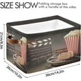 thumbnail image 3 of Coolnut Movie Theater Popcorn Foldable Storage Basket for Shelves, Collapsible Waterproof Sturdy Fabric Storage Bin with Handles, Canvas Storage Cube for Organizing Shelf 2PCS Home Decor, 3 of 7