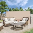 thumbnail image 2 of AECOJOY 118"x 63" Retractable Side Awning,  Waterproof Folding Patio Awning, 180g Premium Polyester Fabric Room Divider for Patio, Garden and Terrace, Beige, 2 of 8