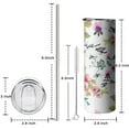 thumbnail image 6 of Flower Tumbler 20 Oz Travel Coffee Mug Floral Print Skinny Tumblers with Lid and Straw Stainless Steel Insulated Coffee Cups Gift for Flower Lover, 6 of 7