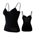 thumbnail image 5 of GZWYHT Women's Seamless Camisole With Built In Padded Bra Adjustable Straps V Neck Tummy Control Shapewear Tank Tops Soft Stretchy Wireless Sleeveless Shirts Black L, 5 of 6