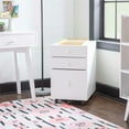 thumbnail image 2 of Bowery Hill Wood File Cabinet with 3 Drawers Rolling Castors in Pure White, 2 of 15