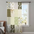 thumbnail image 4 of Spring Floral Sheer Curtains 45 Inches Long, Yellow Flowers Botanical Patchwork Grid Bohemia Light Filering Curtains, Breathable Simi Curtain Privacy Drapes for Kitchen Bathroom Window Treatment, 4 of 9