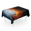 KDAGR Golf Ball on Fire and Water Lightening Around Text Tablecloth Table Desk Cover Home Party Decor 52x70 inch