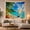 Hibiscus Palm Beach, variant on Ocean Waves Tropical with Beach Main Pristine Sand, Mystical Fantasy for Space Lovers, Galaxy Room Decor, Housewarming Gift, Tapestry Wall Hanging for Bedroom and Dorm