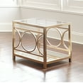 thumbnail image 2 of Steve Silver Olympia Glass Top Square End Table in Gold Chrome, 2 of 5
