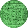 thumbnail image 1 of Ahgly Company Indoor Round Oriental Emerald Green Industrial Area Rugs, 4' Round, 1 of 4