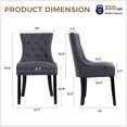 thumbnail image 2 of Modern Tufted Linen Dining Chair with Solid Wood Legs, Set of 2 - Grey, 2 of 10