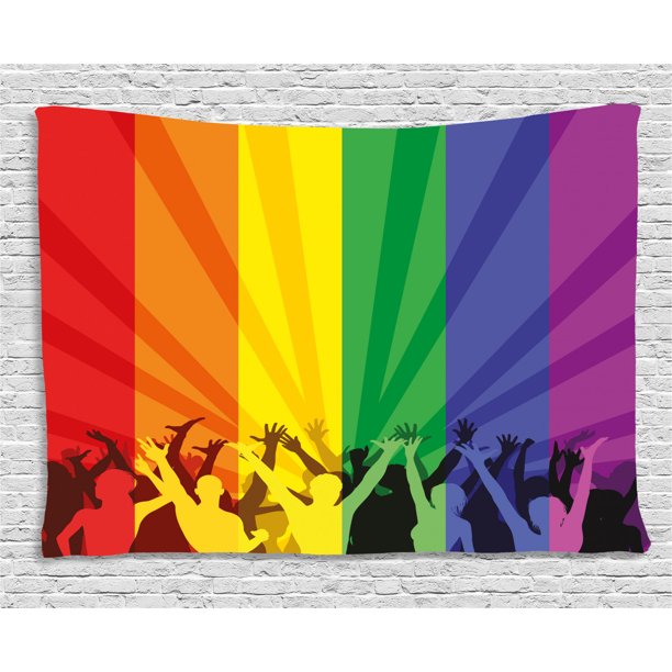 Pride Decorations Tapestry, People Celebrating International Day for