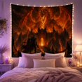 thumbnail image 2 of Armored Warrior on a Bridge Beneath a Blazing Dragon, Adventurous Fantasy for Dragon Fans, Warrior Castle Art, Graduation Gift, Tapestry Wall Hanging for Gaming Room and Den, 2 of 7