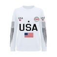 thumbnail image 4 of Domuza Woman's July Of 4th Shirts Usa Flag Graphics Long Sleeve Tops Casual Crew Neck T-Shirts New Fashion Clothing Light Gray XXL, 4 of 4