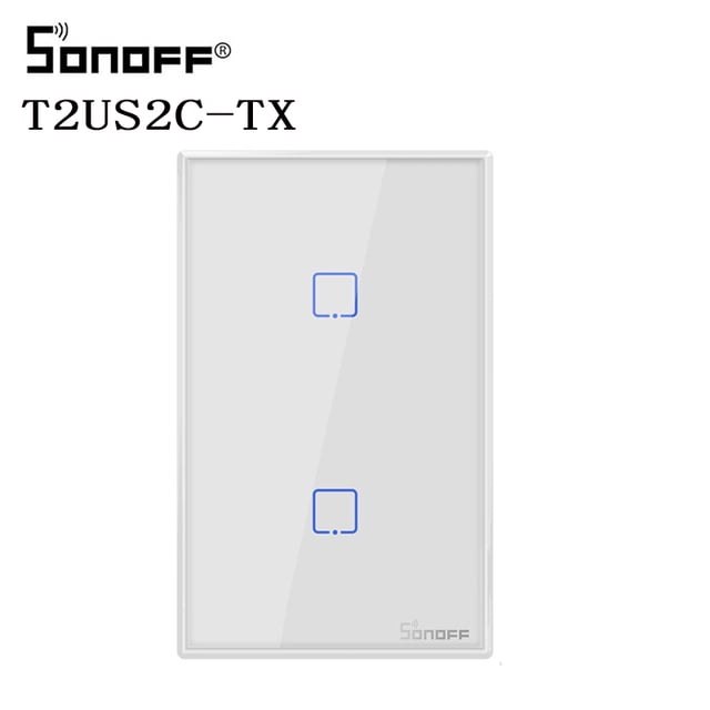 Apagador de Pared con 2 Canales Touch On/Off marca Sonoff Domotica Sonoff Sonoff T2US2C