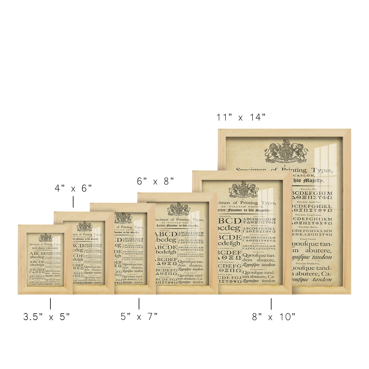 Encyclopediae VI -Framed Print w/glass-Natural Wood