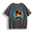 thumbnail image 4 of Aboser Hawaiian Shirts for Women Trendy Palm Tree Graphic T Shirt Loose Short Sleeve Tshirt Beach Vacation Tops Lightweight Crew Neck Blouses, 4 of 4