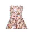 thumbnail image 5 of Girls Dress Multicolored Floral Pink Bow Tie Kids Clothes Sleeveless 9-10 Years, 5 of 6