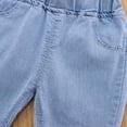 thumbnail image 5 of Kkkded Toddler Kids Little Girls Jeans Denim Pants Flare Pants Toddler Kids Summer Seven Points Pants Bell-Bottom Sport Casual Sport Trousers for 1-5Years, 5 of 8