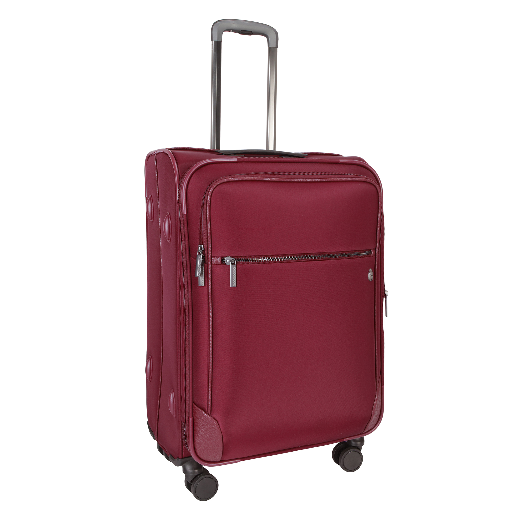 btL 24-inch Expandable Nylon Softside Checked Upright Luggage With 360 Spinner Wheels and Divider Pockets, Windsor Wine