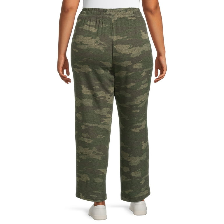 Plus Size Camo Detail Side Pocket Leggings - Heather