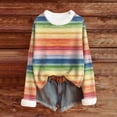 thumbnail image 6 of JTZGDY Fuzzy Trim Sweatshirts for Women Lightweight Casual Winter Warm Long Sleeve Striped/Color Block/Plaid/Floral Printed Crewneck Pullover Tops Loose Oversied Graphic T-Shirts Multicolor#01 S, 6 of 7