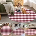 thumbnail image 5 of Round Rugs 5Ft, Red Checkered Round Area Rug Washable Indoor Throw Carpet, Farmhouse Red and White Buffalo Plaid Soft Non Slip Circle Rug for Cabinet Bathroom Home Decor Aesthetic, 5 of 8