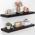 thumbnail image 1 of Floating Shelves  Deep Floating Shelf Wall Mounted  Wall Shelves  Rustic Deep Bookshelf  Extra Deeper &amp; Thicker Display Shelves for Bedroom  Living Room    Set of, 1 of 4